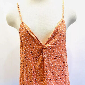 NWT SO GOODS FOR LIFE Juniors Sleeveless Straps Pullover V-Neck Orange Top Sz XL